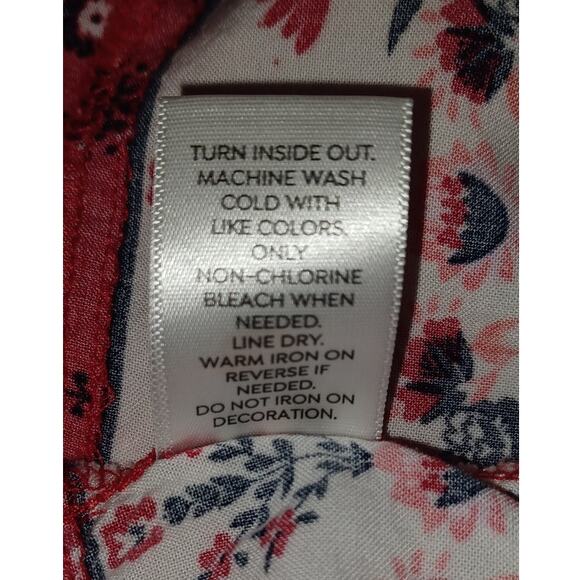 Westport Boho Tunic Blouse Womens 2X Red White and Blue Contrasting Trim Tassels - Picture 7 of 7